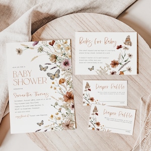 Butterfly Baby Shower Invitation, Baby Shower Bundle, Fall Butterfly ...