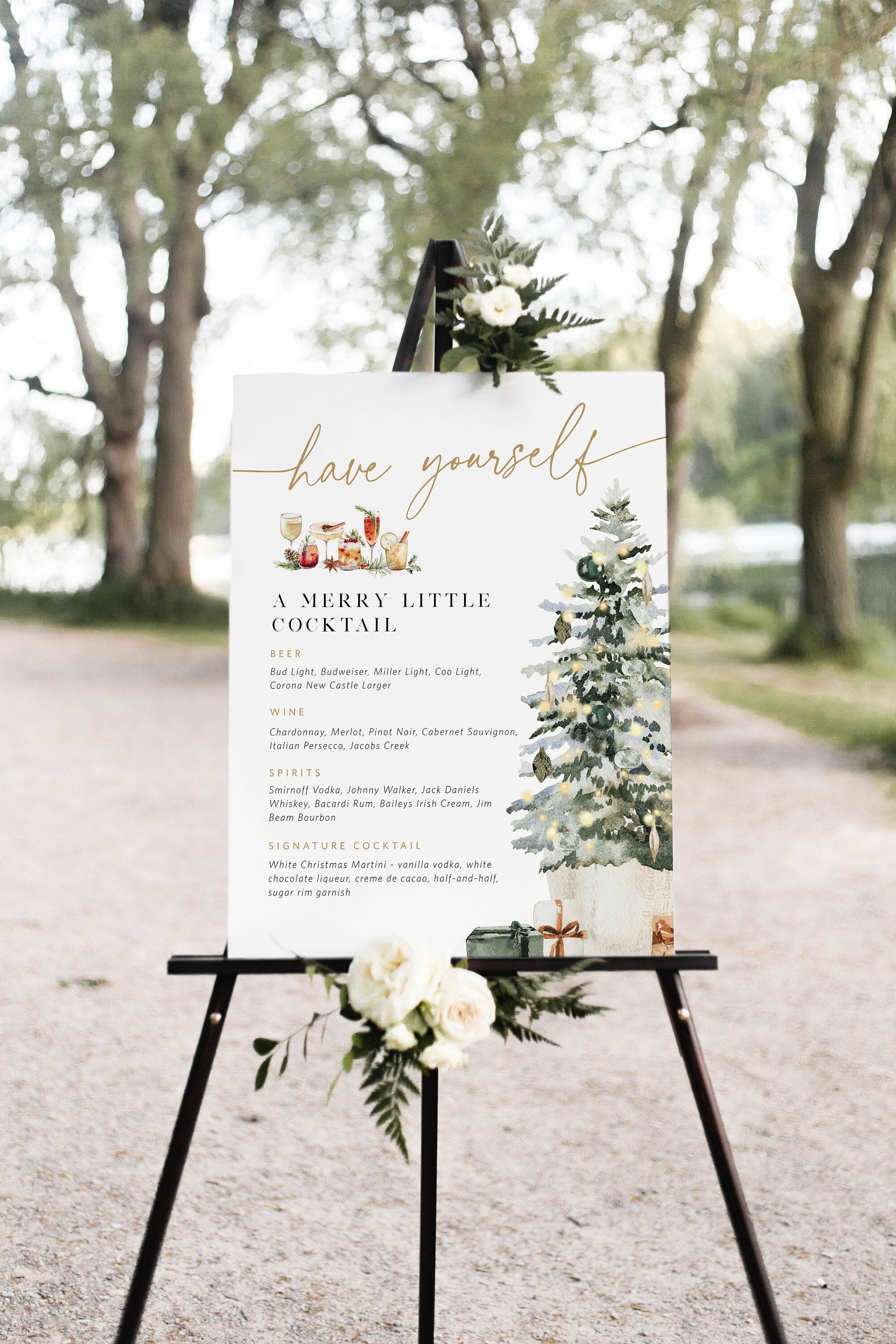 Holiday Drink Menu - Etsy New Zealand