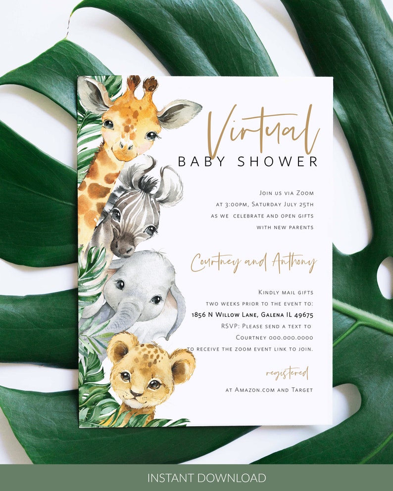 Virtual Baby Shower Invitation Social Distancing Baby Shower Etsy