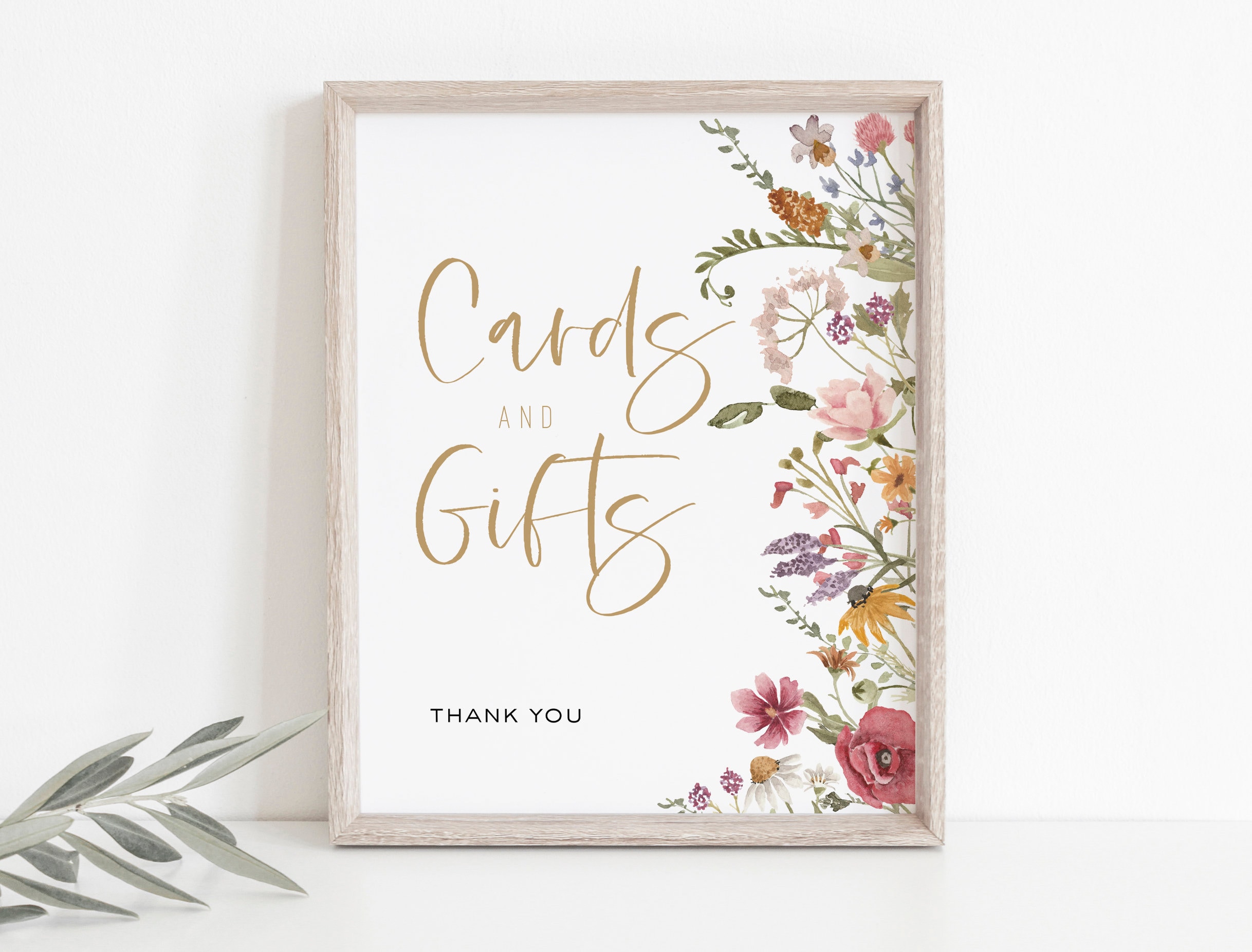 Cards and Gifts Sign, Wildflower Cards Sign, Gifts Table Sign, Books and Cards Sign, Floral Cards and Gifts, TEMPLETT, WLP-WIL 4522