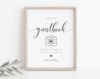 Photo Guest Book Sign, Wedding Photo Guestbook Sign, Photo Guestbook Printable, Personalized Wedding Guestbook Sign, TEMPLETT, WLP-SOU 3625