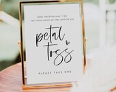 Mimimalist Petal Toss Sign, Wedding Petal Toss Sign, Editable Wedding Sign, Petal Toss Template, Edit with TEMPLETT, WLP-SIL 7710