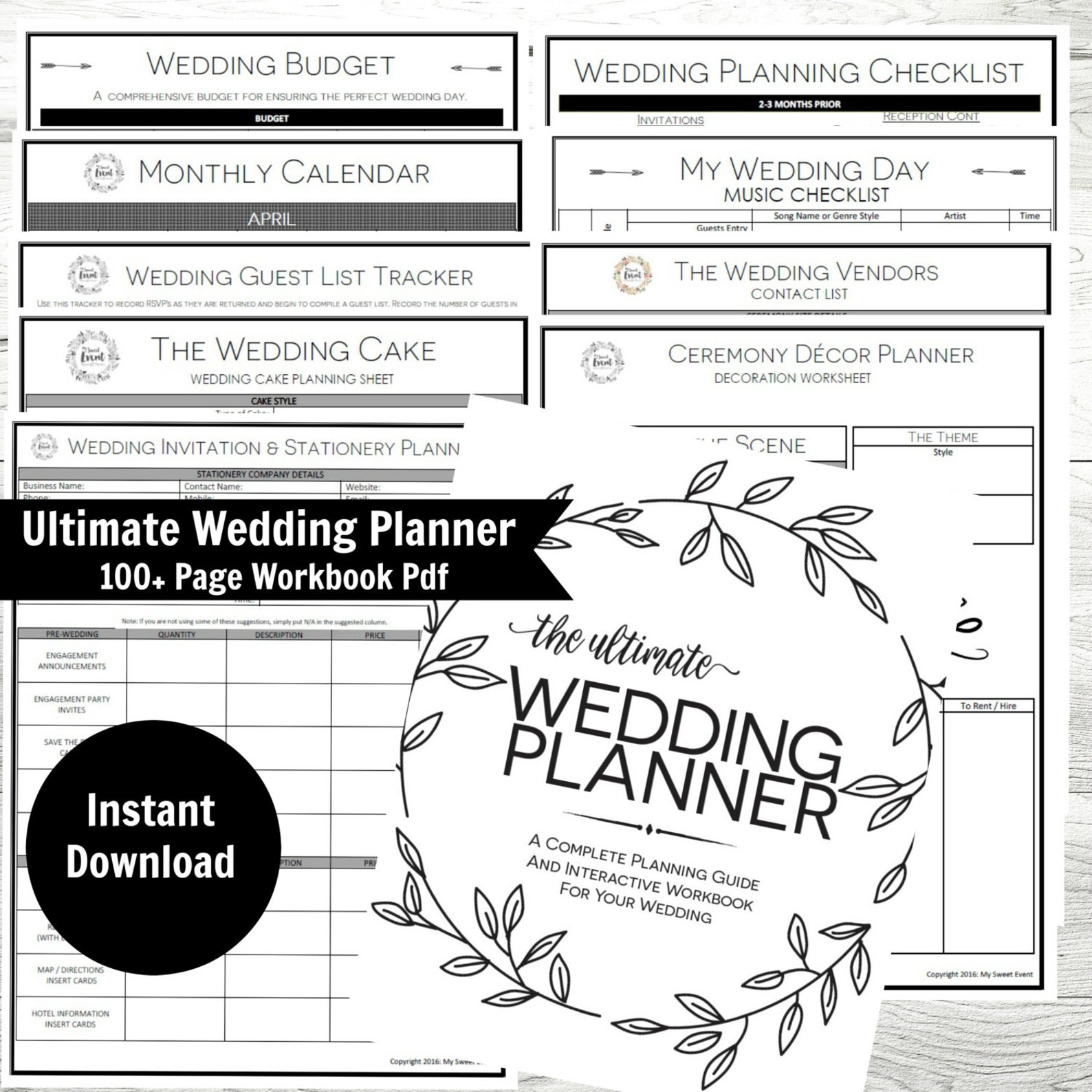 wedding-planner-printable-wedding-binder-wedding-checklist-etsy