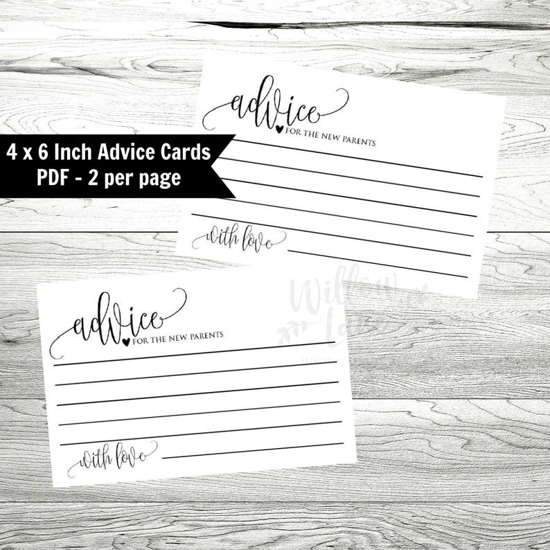 5x7 /& 8x10 Advice Sign Printable Baby Shower Advice Cards Baby Advice Cards Printable Advice Cards PDF WLP-ELE 103 Instant Download