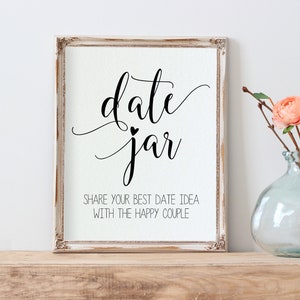 Date Night Ideas Sign, Wedding Date Night Advice, Date Night Card, Wedding Sign, Bridal Shower Game, Edit with TEMPLETT, WLP-SOU 566