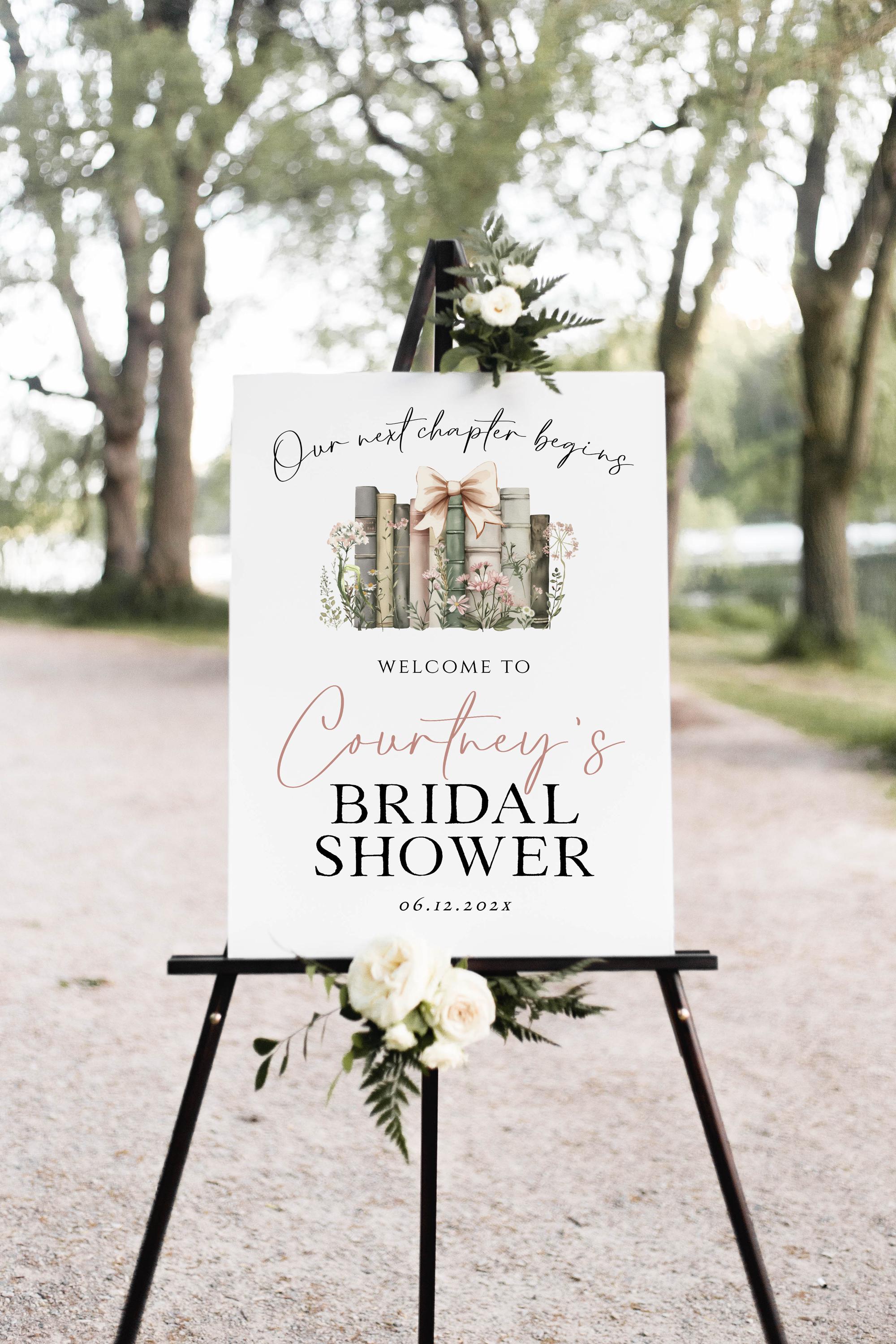 Our Next Chapter Begins Welcome Sign Poster, Storybook Bridal Shower ...