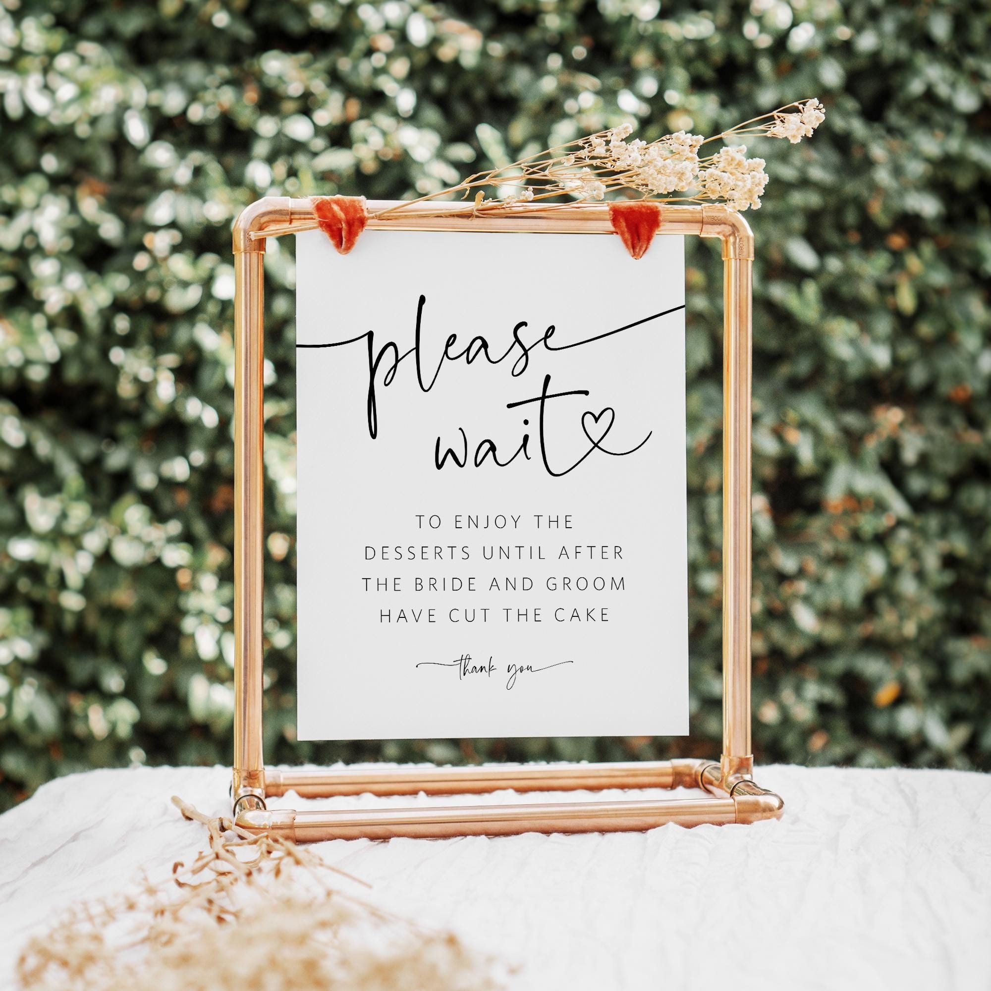 Modern Dessert Table Sign, Please Wait Sign, Wedding Dessert Sign, Cake Table Sign, Edit with TEMPLETT, WLP-PAL 7657