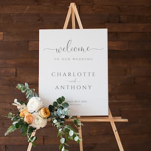 Wedding Welcome Sign, Welcome to our Wedding Poster, Script Welcome Poster, Edit with TEMPLETT, WLP-FAA 2254