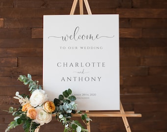 Wedding Welcome Sign, Welcome to our Wedding Poster, Script Welcome Poster, Edit with TEMPLETT, WLP-FAA 2254