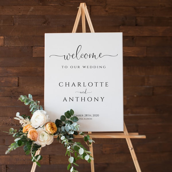 Wedding Welcome Sign, Welcome to our Wedding Poster, Script Welcome Poster, Edit with TEMPLETT, WLP-FAA 2254