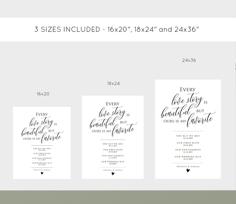 Love Story Sign Wedding Love Story Printable Wedding Love - Etsy