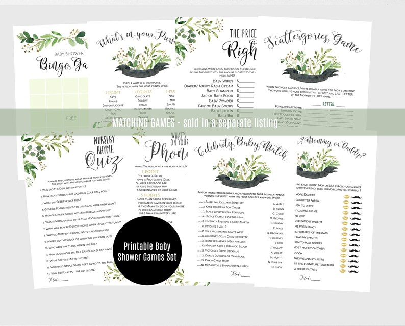 Greenery Baby Shower Invitation Template, Printable Eucalyptus Editable Invitation, WLP-EUC 401, Templett Baby Shower image 8