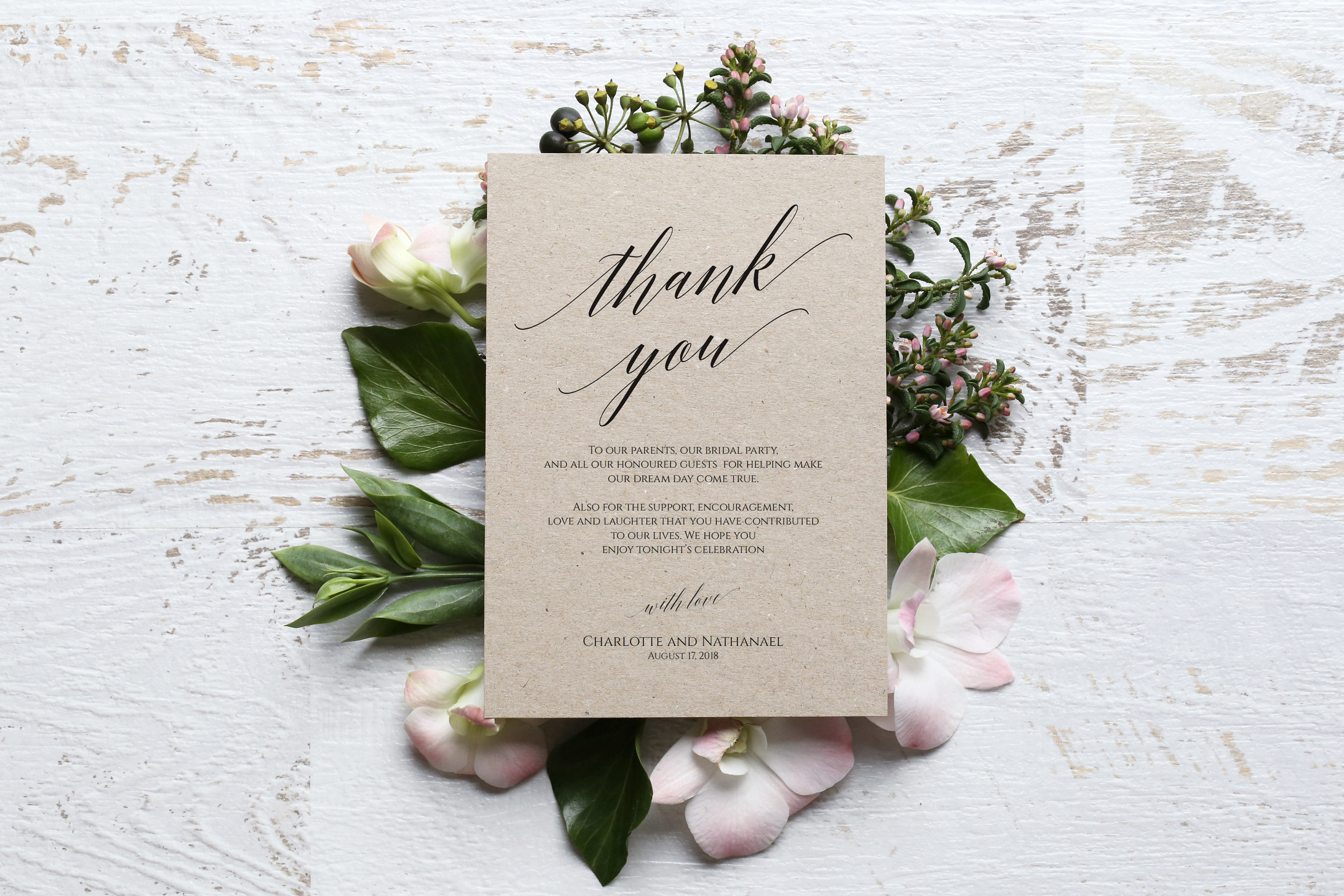 Image 1 for Wedding Thank You Note Template