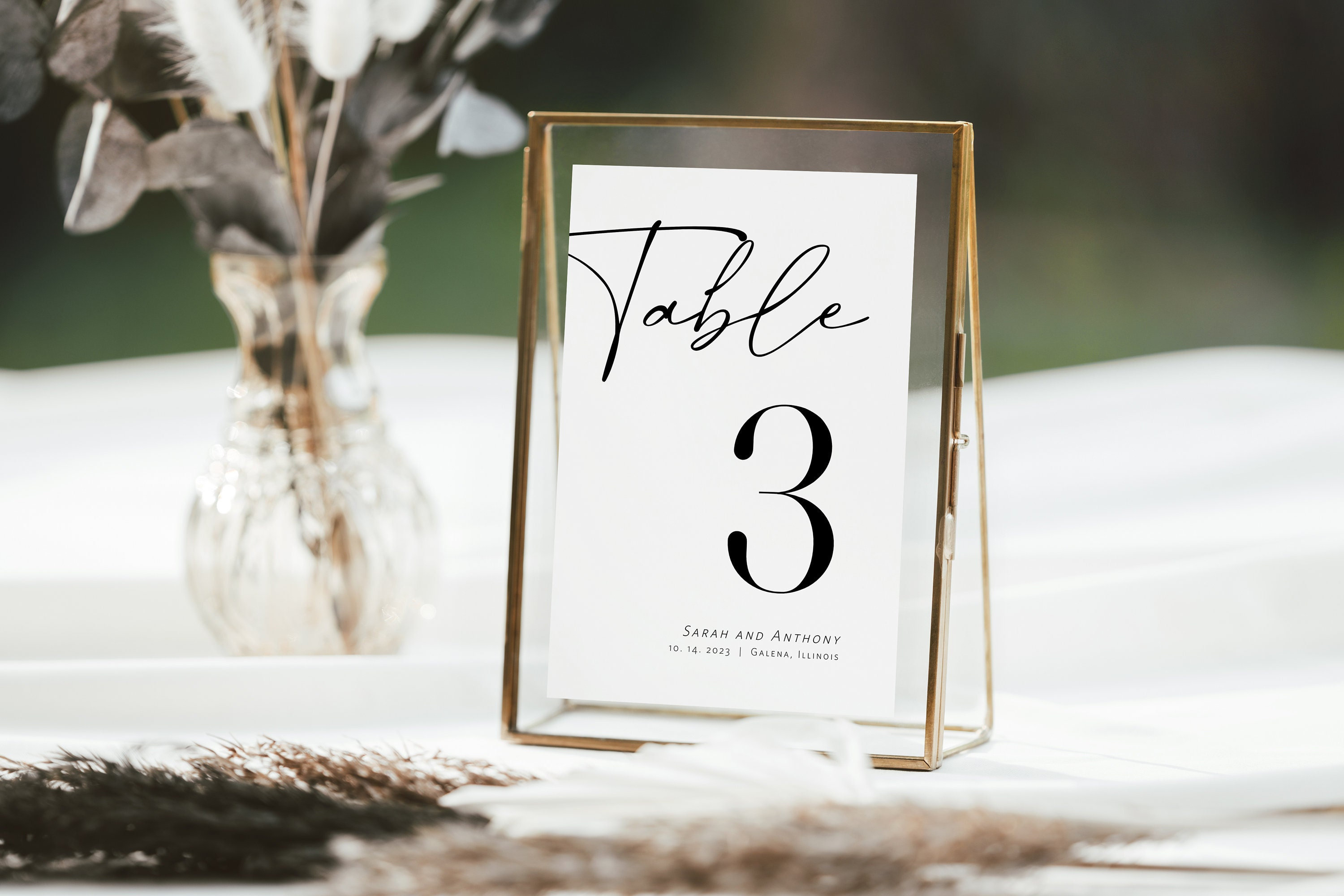 Minimalist Wedding Table Numbers, Modern Table Numbers, Templett Table ...