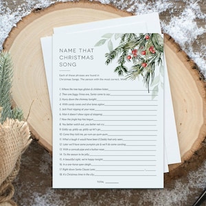 Name that Christmas Song, Christmas Songs Game, Holiday Party Game, Christmas Carols Game, Edit with TEMPLETT, WLP-CMI 5883