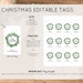 Rustic Christmas Gift Tag Template, Printable Christmas Tags, Script ...