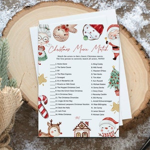 Christmas Matching Game Movies Edition, Christmas Movies Game, Holiday Party Game, Christmas Party, Edit with TEMPLETT, WLP-RCO 6859