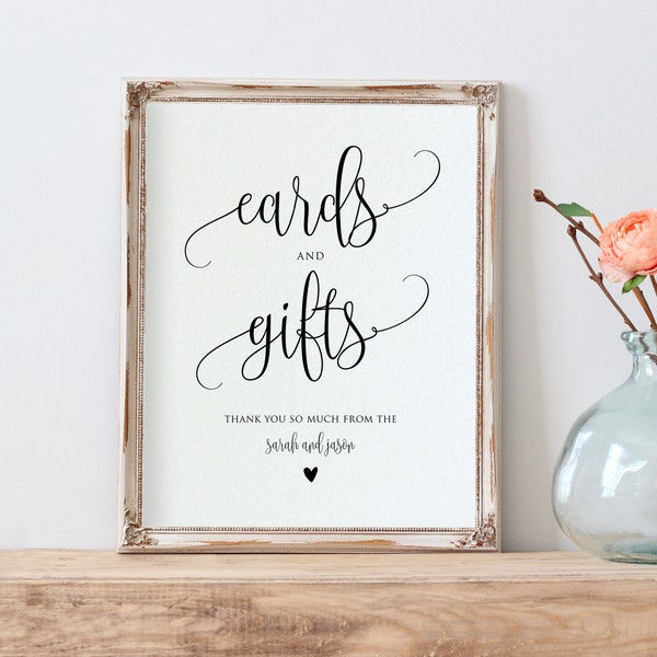 Cards and Gifts Sign, Cards and Gifts Sign Printable, Wedding Template, Wedding Sign, Edit with TEMPLETT, WLP-ELE 890
