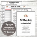 Wedding Day Coordination Worksheet Lists PDF, Wedding planning, Instant download, Big Day Planning Lists, Printable PDFs