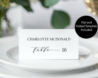 Wedding Place Card Template, Escort Card Printable, Name Card, Seating Card, Editable Text, Edit with TEMPLETT, WLP316