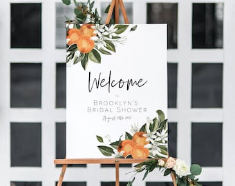 Citrus Welcome Sign, Welcome Poster, Printable Welcome Sign, Orange Welcome sign, Edit with TEMPLETT, WLP-CIT 2203