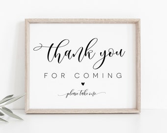 Script Thank You Favors Sign, Thank you Favors Sign, Printable Calligraphy Thank You Sign, Shower Sign, Edit with TEMPLETT, WLP-SOU 3938