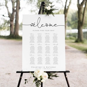 Seating Chart Wedding, Seating Chart Template, Printable Wedding Seating Plan, Edit with TEMPLETT, Script seating plan, WLP-ODA 4087