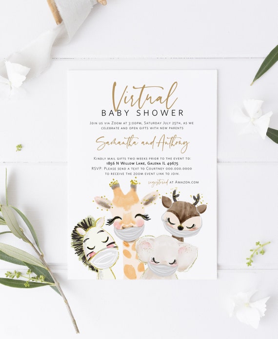 Virtual Baby Shower Invitation Social Distancing Baby Shower Etsy
