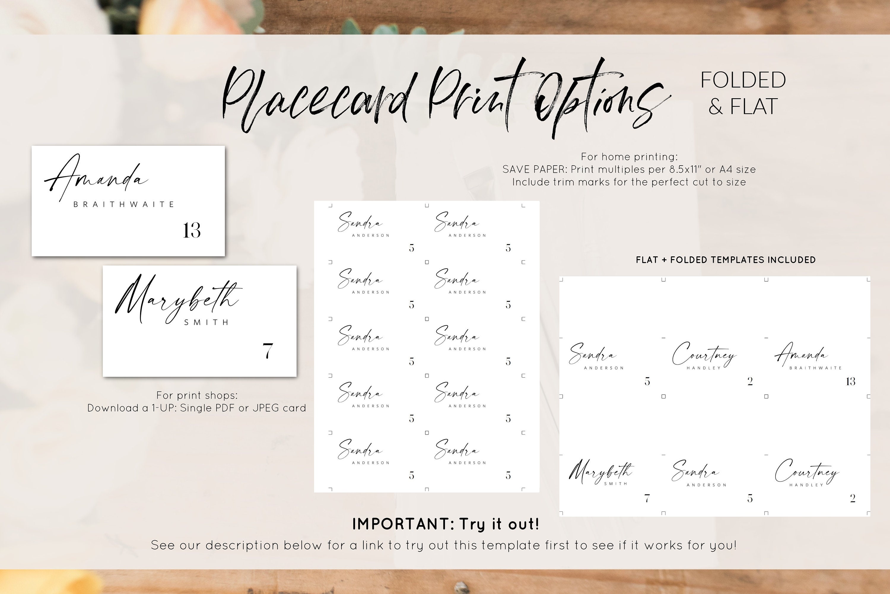 Wellpoint Card Sample Minimalist Place Card Template, Wedding Escort Card Printable, Seating ...