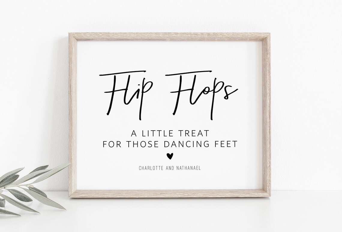 Flip Flops Wedding Sign Printable Wedding Sign Template - Etsy