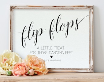 Flip Flops Wedding Sign Printable, Wedding sign Template, Dancing Feet Sign, Edit with TEMPLETT, Personalized, WLP- SOU 601