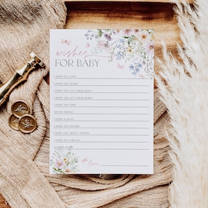 Wishes for Baby Card, Baby Shower Printable, Prayers for Baby Card, Editable Well wishes card, Edit with TEMPLETT, WLP-PAS 8374