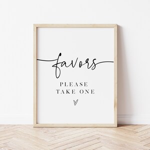 Favors Sign, Modern Favor Sign Template, Wedding Favors Sign, Edit with TEMPLETT, Wedding Sign, 8x10, Favours Sign, WLP-PAL 4889 image 2