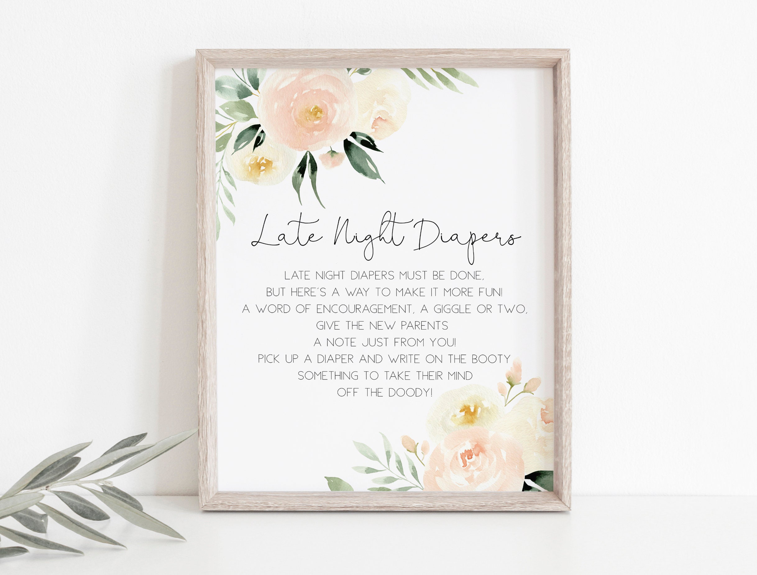 Printable Late Night Diapers Sign Diaper Thoughts Signs | Etsy