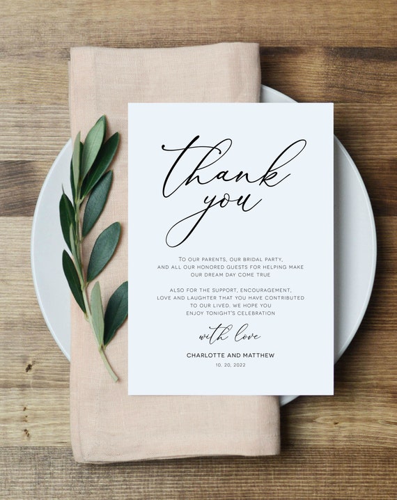 Thank you Script Card Thank you Script Card