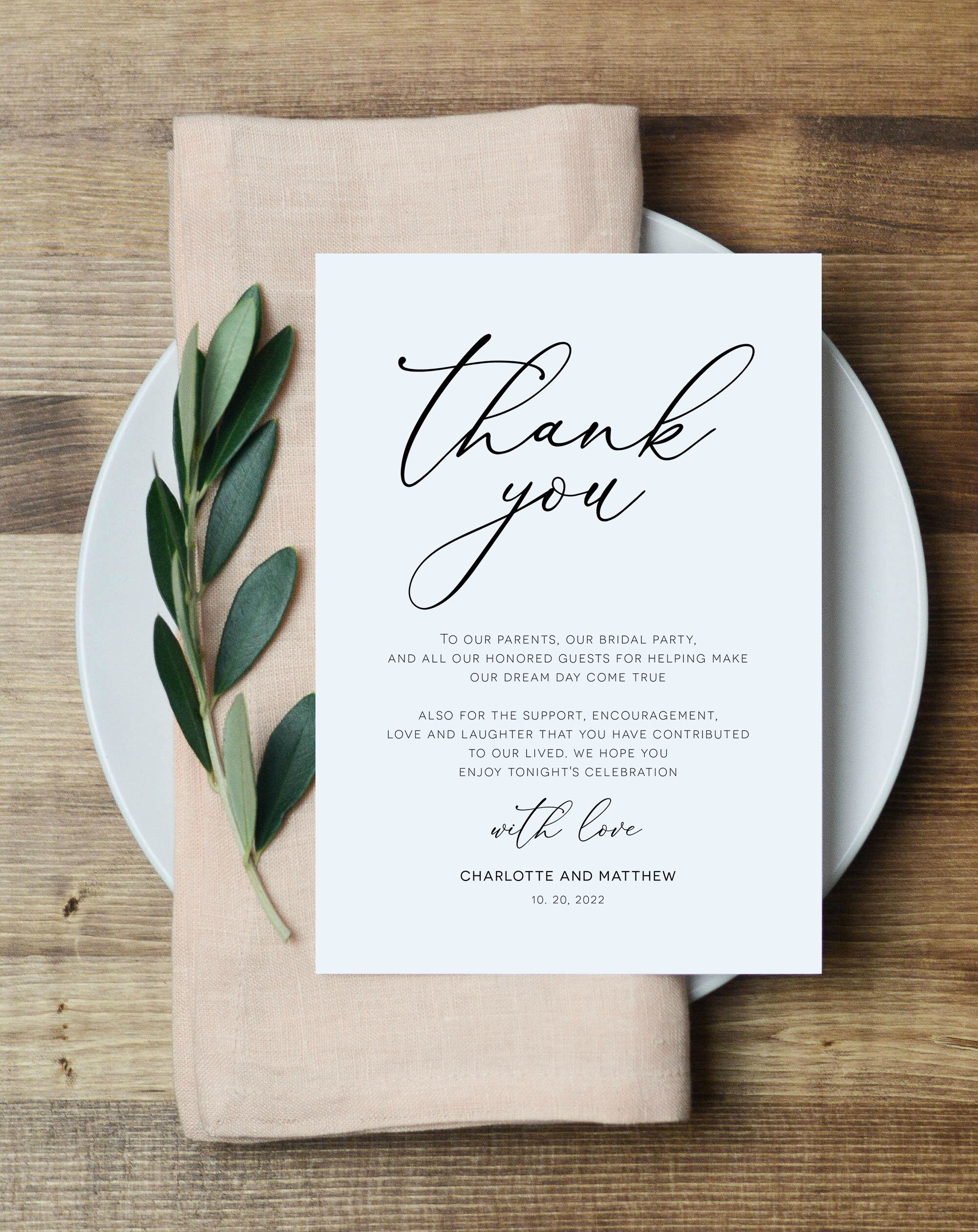 Image 2 for Wedding Thank You Note Template