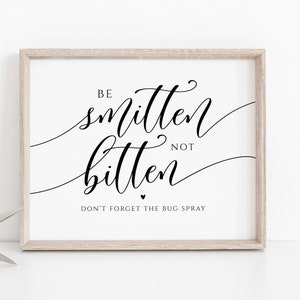 Be Smitten Not Bitten, Bug Spray Sign, Bug Spray Wedding, Outdoor Wedding Sign, Summer Wedding Sign, Rustic Wedding, TEMPLETT, WLP-SOU 3617