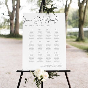 Wedding Seating Chart, Templett Seating Chart, Modern Wedding Seating Chart Poster, Wedding Seating, Minimalist, WLP-SAL 5495