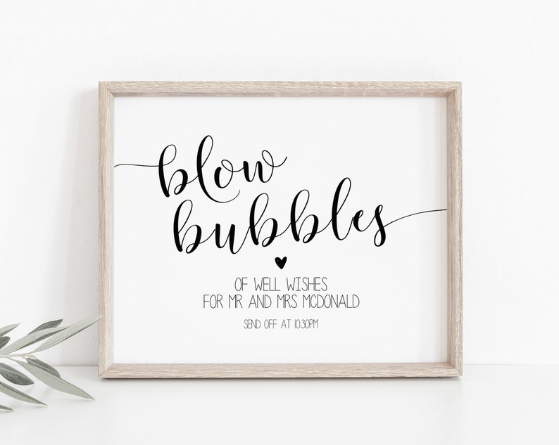 Blow Bubbles Wedding Sign Template Wedding Sign Printable | Etsy