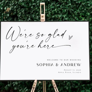 Wedding Welcome Sign, Editable Welcome Poster, Printable Wedding Welcome, Minimalist Welcome sign, Edit with TEMPLETT, WLP-LIN 7361