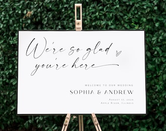 Wedding Welcome Sign, Editable Welcome Poster, Printable Wedding Welcome, Minimalist Welcome sign, Edit with TEMPLETT, WLP-LIN 7361