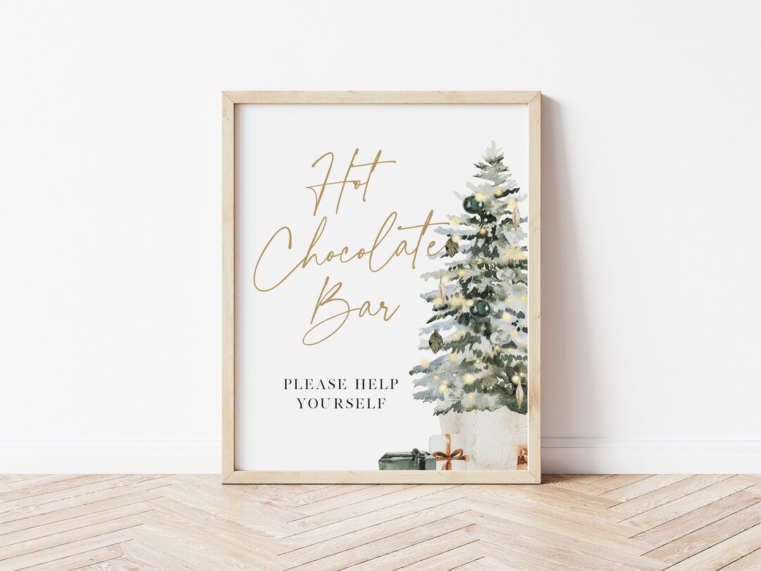 Hot Cocoa Bar Sign, Printable Hot Chocolate Bar Sign, Christmas Baby ...