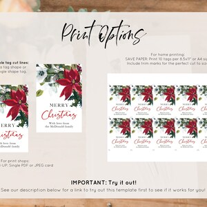 Christmas Gift Tag Template, Holly Christmas Tags, Personalized ...