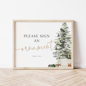 Sign an Ornament, Ornament Guestbook Sign, Christmas Guestbook Sign, Holiday Shower Sign, Edit with TEMPLETT, WLP-GTR 6036 image 3