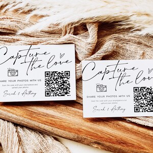 Capture the Love Wedding QR Code Card, Wedding Photo card, qr code wedding card, Instant Download, Edit with Templett, WLP-SAL 7249