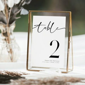 Minimalist Wedding Table Numbers, Modern Table Numbers, Templett Table Numbers, Reception Table Numbers, 5x7, 4x6, 3x5, WLP-DAL 4460 image 2