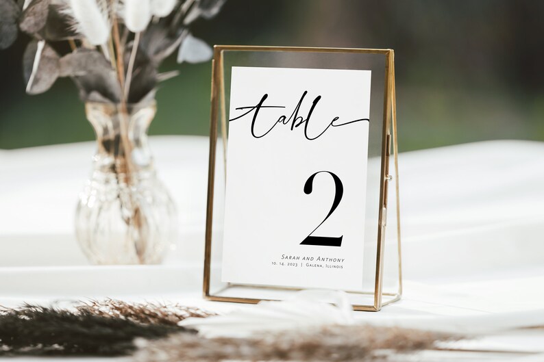 Minimalist Wedding Table Numbers, Modern Table Numbers, Templett Table Numbers, Reception Table Numbers, 5x7, 4x6, 3x5, WLP-DAL 4460 image 2