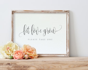 Let Love Grow Sign, Wedding Favors Sign, Wedding Sign Template, 8x10, Favor Sign, Wedding Printable, TEMPLETT, WLP-ELE 893