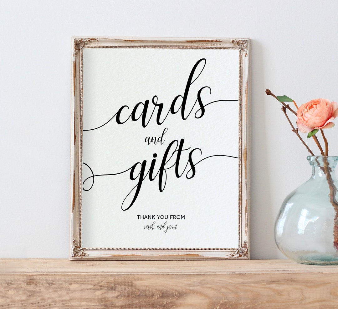 Cards and Gifts Sign, Gifts Table Sign, 8x10, Cards and Gifts Printable ...