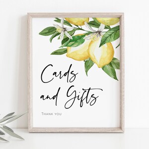 Lemon Cards and Gifts Sign, Cards and Gifts Sign Printable, Wedding Template, Wedding Sign, Edit with TEMPLETT, WLP-LEM 2952